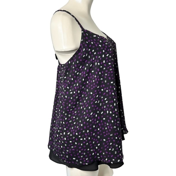 TORRID Sophie Chiffon Double Layer Swing Cami Black Purple Women's Plus Size 1 - Picture 7 of 16